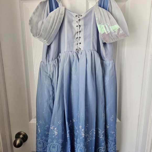 Her Universe Light Blue Ombre Dress with White Trim - Picture 2 of 6
